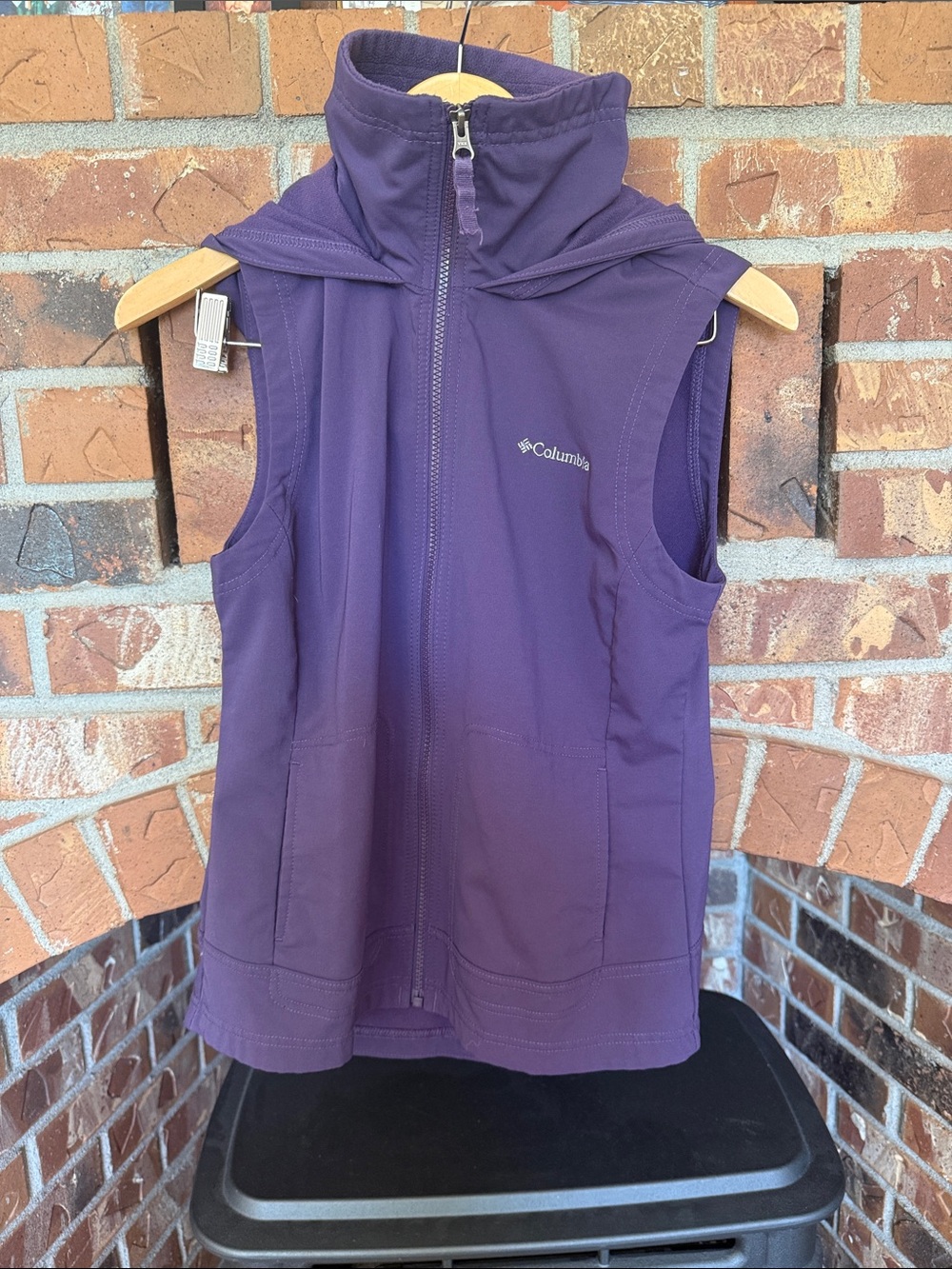 Columbia Deep Purple Hooded Sleeveless Softshell Vest size S